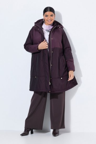 Ulla Popken 849908 Casaco de chuva Bordô - Jaquetas - Casacos plus size para mulher