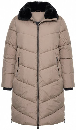 Ulla Popken 850041 Sobretudo acolchoado Taupe - Casacos - Casacos de Mulher em Tamanhos Grandes