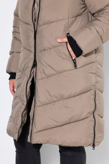 Ulla Popken 850041 Sobretudo acolchoado Taupe - Casacos - Casacos de Mulher em Tamanhos Grandes
