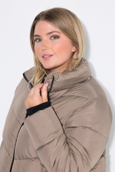 Ulla Popken 850041 Sobretudo acolchoado Taupe - Casacos - Casacos de Mulher em Tamanhos Grandes