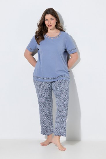 Ulla Popken 850045 Pijama de manga curta Azul claro - Pijamas/Loungewear - 