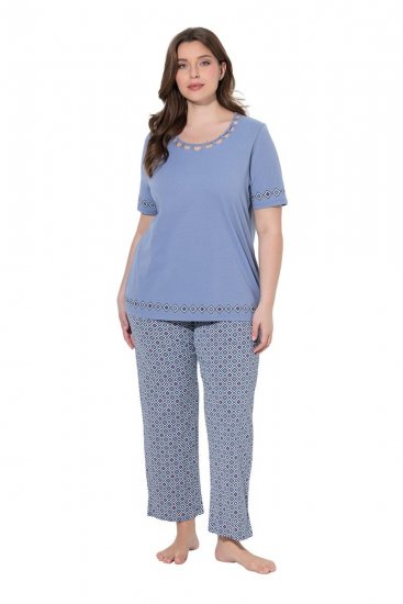 Ulla Popken 850045 Pijama de manga curta Azul claro - Pijamas/Loungewear - 