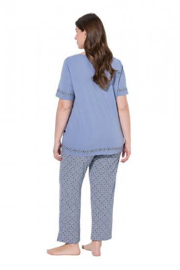 Ulla Popken 850045 Pijama de manga curta Azul claro - Pijamas/Loungewear - 