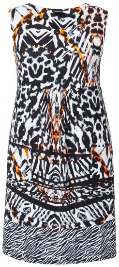 Ulla Popken 850175 Vestido de jersey sem mangas com bolsos Preto - Vestidos de verão - Vestidos de verão plus size