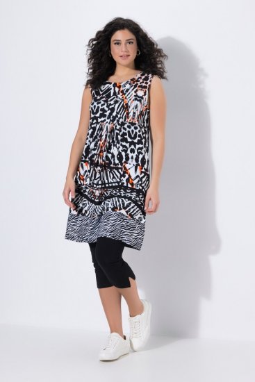 Ulla Popken 850175 Vestido de jersey sem mangas com bolsos Preto - Vestidos de verão - Vestidos de verão plus size