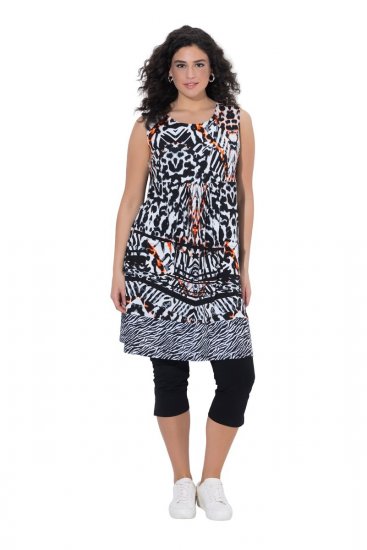 Ulla Popken 850175 Vestido de jersey sem mangas com bolsos Preto - Vestidos de verão - Vestidos de verão plus size