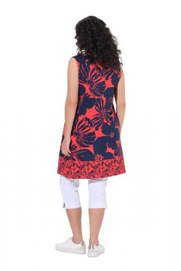 Ulla Popken 850175 Vestido de jersey estampado Coral - Vestidos em jersey - 