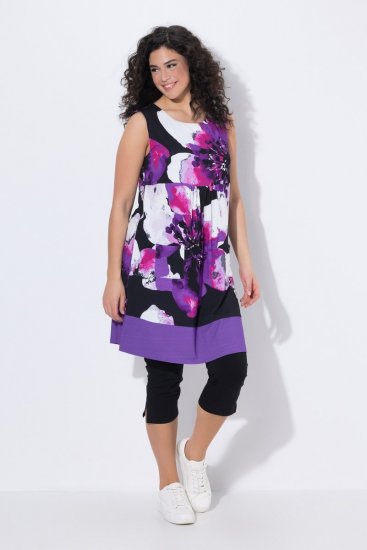 Ulla Popken 850175 Vestido de jersey sem mangas com bolsos Lilás - Vestidos em jersey - 