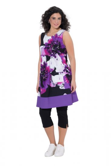 Ulla Popken 850175 Vestido de jersey sem mangas com bolsos Lilás - Vestidos em jersey - 