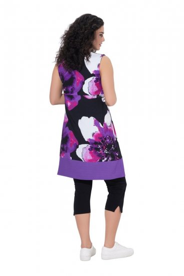 Ulla Popken 850175 Vestido de jersey sem mangas com bolsos Lilás - Vestidos em jersey - 