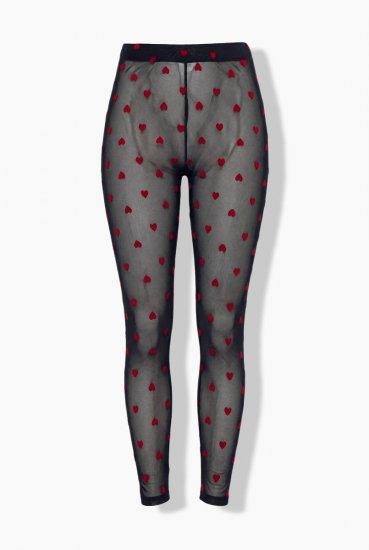 Ulla Popken 850264 Leggings de meia com padrão Preto - Collants & meias - 