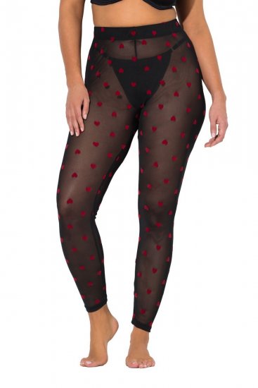 Ulla Popken 850264 Leggings de meia com padrão Preto - Collants & meias - 