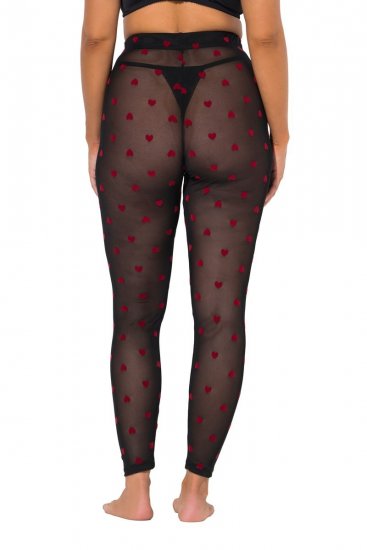 Ulla Popken 850264 Leggings de meia com padrão Preto - Collants & meias - 