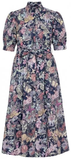 Ulla Popken 850298 Vestido camiseiro floral Azul-marinho - Vestidos maxi - Vestidos maxi plus size para mulher