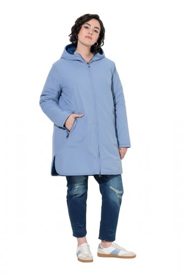 Ulla Popken 850361 Casaco técnico Azul ganga - Jaquetas - Casacos plus size para mulher