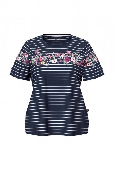 Ulla Popken 850403 Pijama com flores Azul-marinho - Pijamas/Loungewear - 