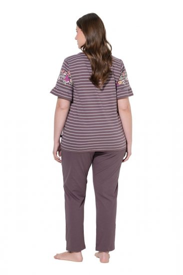 Ulla Popken 850403 Pijama com flores Castanho - Pijamas/Loungewear - 