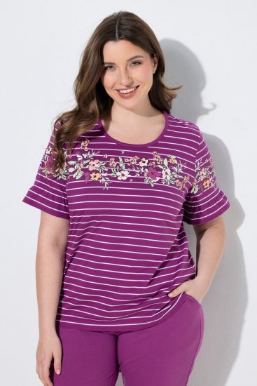 Ulla Popken 850403 Pijama com flores Violeta - Pijamas/Loungewear - 