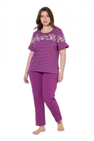 Ulla Popken 850403 Pijama com flores Violeta - Pijamas/Loungewear - 