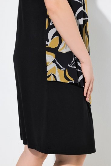 Ulla Popken 850406 Vestido de chiffon estampado Preto - Vestidos - Vestidos para todos os tamanhos