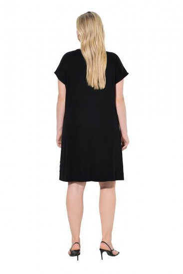 Ulla Popken 850406 Vestido de chiffon estampado Preto - Vestidos - Vestidos para todos os tamanhos