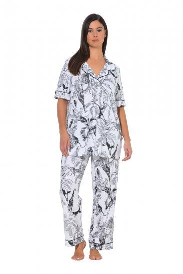 Ulla Popken 850441 Pijama com padrão Branco sujo - Pijamas/Loungewear - 