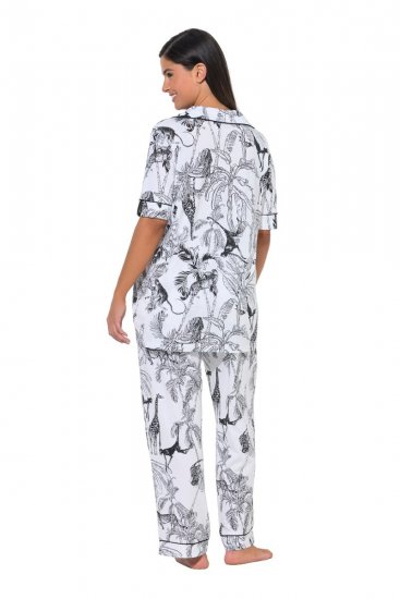 Ulla Popken 850441 Pijama com padrão Branco sujo - Pijamas/Loungewear - 