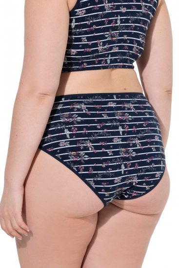 Ulla Popken 850538 Cuecas com flores em algodão orgânico pack de 2 Azul-marinho - Cuecas - 
