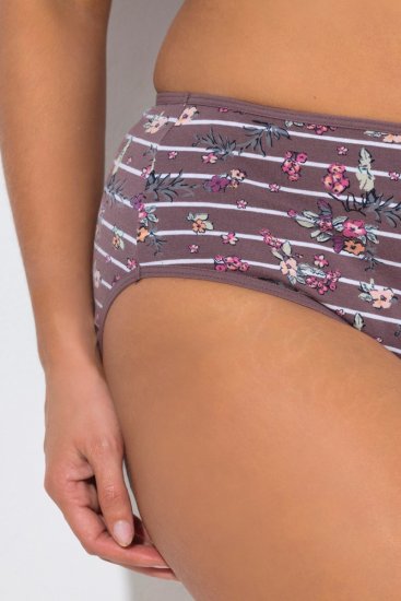 Ulla Popken 850538 Cuecas com flores em algodão orgânico pack de 2 Castanho - Cuecas - 
