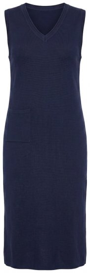 Ulla Popken 850725 Vestido de malha com decote em V Azul-marinho - Vestidos de malha - 