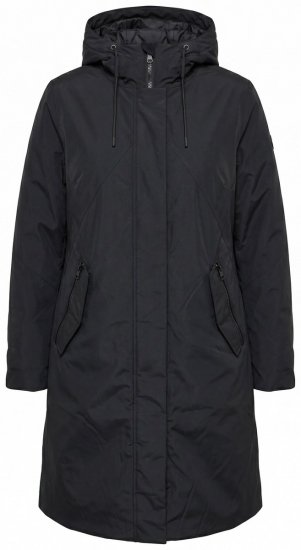 Ulla Popken 850774 Sobretudo técnico Preto - Casacos - Casacos de Mulher em Tamanhos Grandes