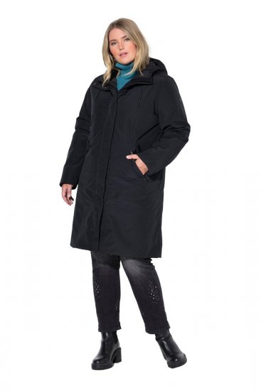 Ulla Popken 850774 Sobretudo técnico Preto - Casacos - Casacos de Mulher em Tamanhos Grandes