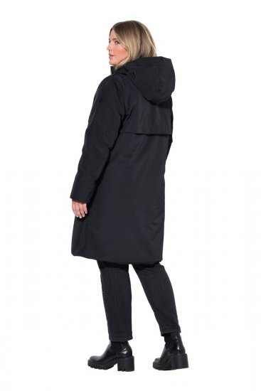 Ulla Popken 850774 Sobretudo técnico Preto - Casacos - Casacos de Mulher em Tamanhos Grandes