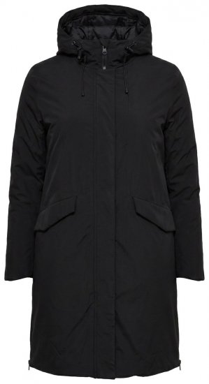 Ulla Popken 850806 Sobretudo técnico Preto - Casacos - Casacos de Mulher em Tamanhos Grandes
