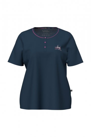 Ulla Popken 850864 Conjunto de pijama de 3 peças aos quadrados Violeta - Pijamas/Loungewear - 