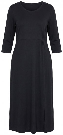 Ulla Popken 850910 Vestido comprido com manga 3/4 Preto - Vestidos maxi - Vestidos maxi plus size para mulher