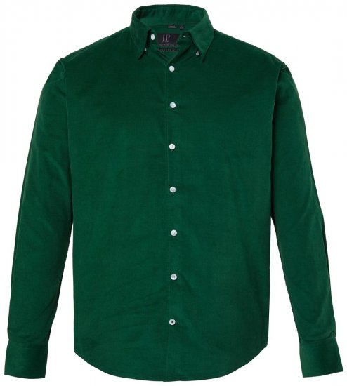 JP1880 850921 Camisa de bombazina de manga comprida Verde floresta TALL - TALL camisas - Camisas TALL para Homens Altos
