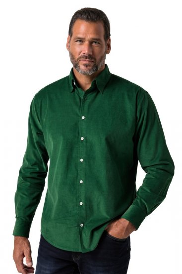 JP1880 850921 Camisa de bombazina de manga comprida Verde floresta TALL - TALL camisas - Camisas TALL para Homens Altos