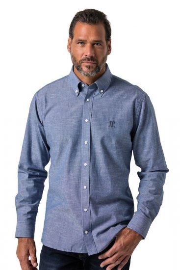 JP1880 850931 Camisa de chambray de manga comprida Azul ganga TALL - TALL camisas - Camisas TALL para Homens Altos
