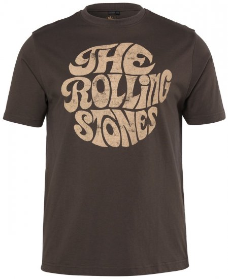 JP1880 851001 Rolling Stones Retro Logo T-shirt Avelã - T-shirts de bandas - Camisetas de Bandas em Tamanhos Grandes