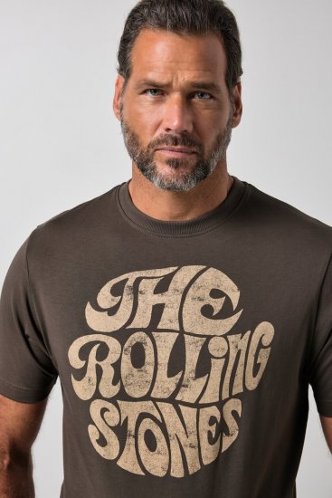 JP1880 851001 Rolling Stones Retro Logo T-shirt Avelã - T-shirts de bandas - Camisetas de Bandas em Tamanhos Grandes