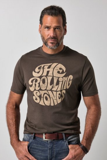 JP1880 851001 Rolling Stones Retro Logo T-shirt Avelã - T-shirts de bandas - Camisetas de Bandas em Tamanhos Grandes