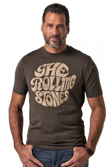 JP1880 851001 Rolling Stones Retro Logo T-shirt Avelã - T-shirts de bandas - Camisetas de Bandas em Tamanhos Grandes