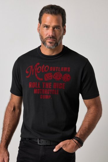 JP1880 851002 T-shirt com estampado no peito Preto TALL - TALL T-shirts - T-Shirts para Homens Altos