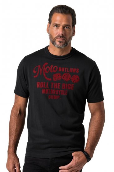 JP1880 851002 T-shirt com estampado no peito Preto TALL - TALL T-shirts - T-Shirts para Homens Altos