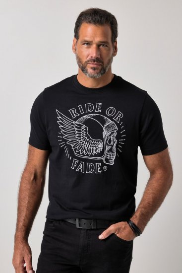 JP1880 851008 T-shirt com estampado no peito Preto TALL - TALL T-shirts - T-Shirts para Homens Altos