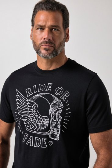 JP1880 851008 T-shirt com estampado no peito Preto TALL - TALL T-shirts - T-Shirts para Homens Altos