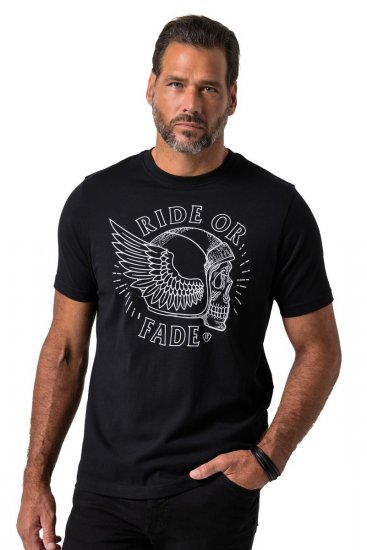 JP1880 851008 T-shirt com estampado no peito Preto TALL - TALL T-shirts - T-Shirts para Homens Altos
