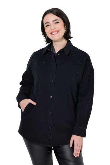 Ulla Popken 851036 Casaco de ganga Antracite - Jaquetas - Casacos plus size para mulher