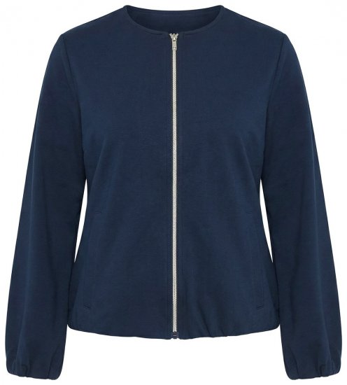 Ulla Popken 851040 Sweatshirt com fecho Azul-marinho - Sweatshirts - Sweatshirts de mulher em tamanho grande